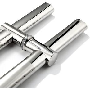 Stainless Steel Barn Door Handle - 24"/31.5"/47"/59" Heavy Duty Push Pull Bar, Double-Sided H Shape Swing Handle with Fittings, Silver Finish for Easy Sliding Door Installation (Silver 60cm/24inch) in Kuwait