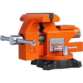 ملزمة منضدية من الفولاذ AV مقاس 4-1/2 بوصة مع قاعدة قفل دوارة مرنة بزاوية 240 درجة وسندان، منجلة عمل متعددة الأغراض عالية القوة شديدة التحمل، منضدة عمل من الحديد الزهر للأعمال الخشبية والحفر وقطع الأنابيب in Kuwait