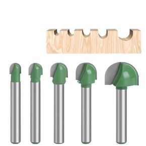 6mm Shank Ball Nose Router Bits Set End Mill Round Cove Box Solid Carbide CNC Radius Core Milling Bit(5pcs per Set) in Kuwait