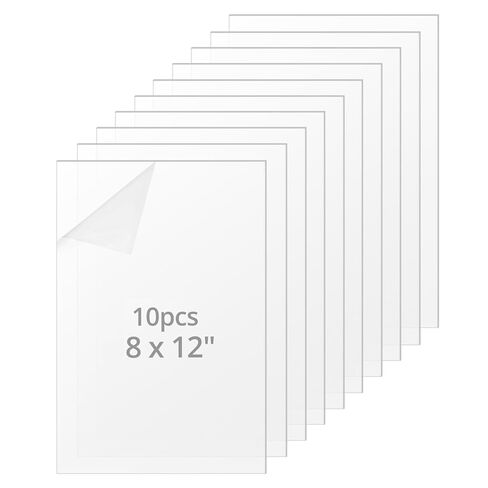 QWORK 10 Pack Clear Acrylic Sheets 8x12" - 2mm Thick, Acrylic Panels for DIY Display Projects, Photo Frames in Saudi Arabia