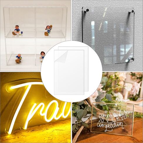 QWORK 10 Pack Clear Acrylic Sheets 8x12" - 2mm Thick, Acrylic Panels for DIY Display Projects, Photo Frames in Saudi Arabia