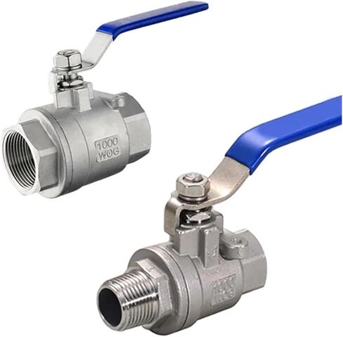 1PCS 304 Stainless Steel Two-Piece Ball Valve 1/4 3/8 1/2 3/4 2" BSPT Internal Thread x External Thread Full bore Ball Valve Water Gas Oil Switch Adapter(3l8,Male - Female) in Saudi Arabia