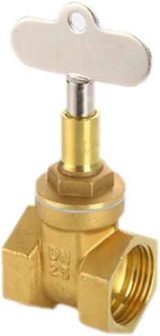 1PCS 1/2" 3/4" 1" Brass gate Valve with Inner Lock Triangle Key Water Pipe Water Meter Front Anti-Theft Lock Valve(1-1/2") in Kuwait