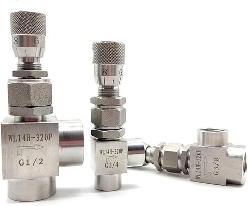 304 Stainless Steel Right Angle Type regulating Valve Female Thread 1/4" 3/8" 1/2" Micrometering Valve with Scale(3/8") in Kuwait