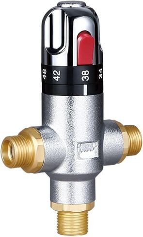 1PCS G1/2" G3/4" G1 Brass Thermostatic Valve Solar Thermostatic Water Mixing Valve Thermostatic Control Valve(1/2") in Kuwait