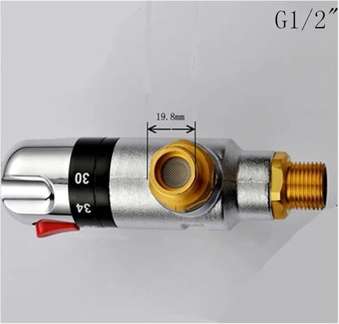 1PCS G1/2" G3/4" G1 Brass Thermostatic Valve Solar Thermostatic Water Mixing Valve Thermostatic Control Valve(1/2") in Kuwait