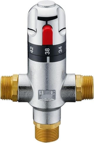 1PCS G1/2" G3/4" G1 Brass Thermostatic Valve Solar Thermostatic Water Mixing Valve Thermostatic Control Valve(1/2") in Kuwait