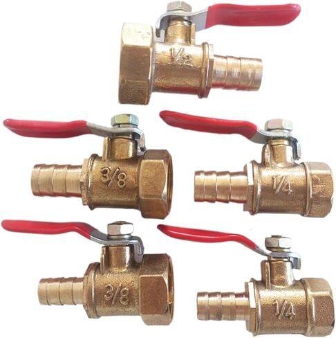 1 قطعة 6 8 10 12 مللي متر خرطوم بارب 1/8 ''1/2'' 1/4 ''أنثى تركيب النحاس المناسب مقرنة محول النحاس بارب الكرة صمام (1/8 "، 12 مللي متر) in Saudi Arabia