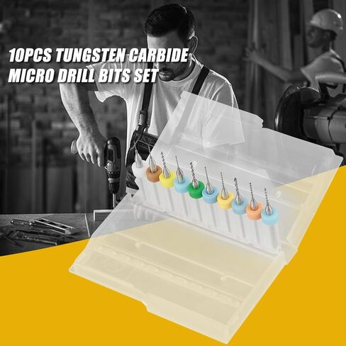 0 3 1 2mm Tungsten Drill Bit Hard Alloy Micro Drill Bit Set Tool Micro for CNC Engraving of PCB Printed Circuit Board Stone Chips and Jewelry 10pcs in Kuwait