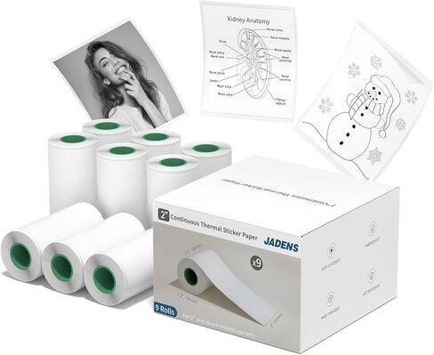 52mm x 30mm White Thermal Gap Label Paper, 3 Rolls for JD-23 Mini Printer, Self-Adhesive, BPA-Free, Waterproof, Black Monochrome Printing in Saudi Arabia