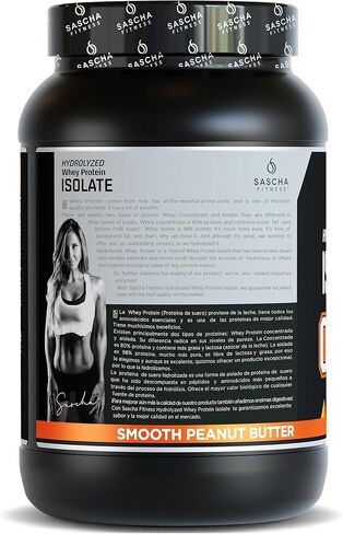 SASCHA FITNESS Hydrolyzed Whey Protein Isolate,100% Grass-Fed (2.3 Pounds, Peanut Butter) in Saudi Arabia