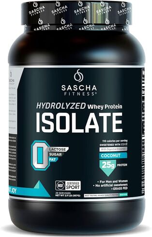 SASCHA FITNESS Hydrolyzed Whey Protein Isolate,100% Grass-Fed (2.3 Pounds, Peanut Butter) in Saudi Arabia