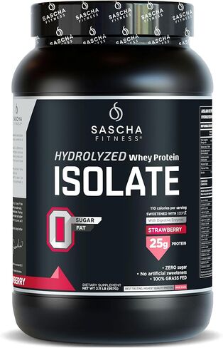 SASCHA FITNESS Hydrolyzed Whey Protein Isolate,100% Grass-Fed (2.3 Pounds, Peanut Butter) in Saudi Arabia