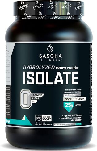 SASCHA FITNESS Hydrolyzed Whey Protein Isolate,100% Grass-Fed (2.3 Pounds, Peanut Butter) in Saudi Arabia