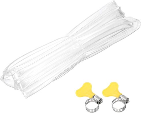 أنابيب فينيل PVC من PATIKIL، مقاس 9/16 بوصة معرف × 11/16 بوصة OD أنبوب بلاستيكي شفاف مرن مع مشبكين للخرطوم، أنبوب خط خرطوم لأنابيب الفينيل الصناعية متعددة الأغراض، 33 قدمًا in Kuwait