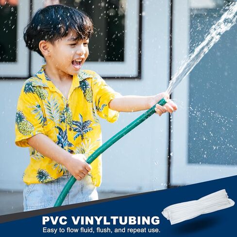 أنابيب فينيل PVC من PATIKIL، مقاس 9/16 بوصة معرف × 11/16 بوصة OD أنبوب بلاستيكي شفاف مرن مع مشبكين للخرطوم، أنبوب خط خرطوم لأنابيب الفينيل الصناعية متعددة الأغراض، 33 قدمًا in Kuwait