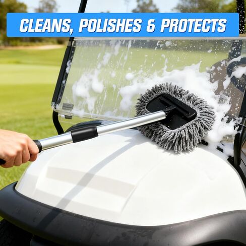 4 Pcs Golf Cart Cleaner Kit, Golf Cart Body Windshield Polish Cleaner with Cleaning Brush Towels, Removes Hard Water Stains, Battery Acid, Grease, Lubricates & Rust Proofs in Saudi Arabia
