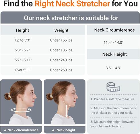 Built-in Inflatable Neck Stretcher with High-Front & Low-Back for Effective Traction, Neck Decompression Devices with 3-Layer Chambers in Varied Sizes, Cervical Traction Device for Home Use in Saudi Arabia