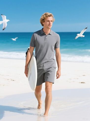 Men's 3 Pack Polo Shirts Dry Fit Moisture Wicking Performance Golf Shirt Short Sleeve for Work Athletic in Saudi Arabia