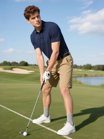 Men's 3 Pack Polo Shirts Dry Fit Moisture Wicking Performance Golf Shirt Short Sleeve for Work Athletic in Saudi Arabia