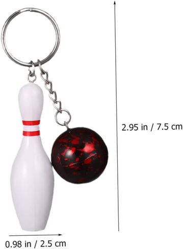 Kisangel 12 Pcs Bowling Keychains Mini Bowling Ball and Pin Sports Key Rings Bulk Decorative Hanging Charms for Bags Backpacks Souvenirs in Saudi Arabia