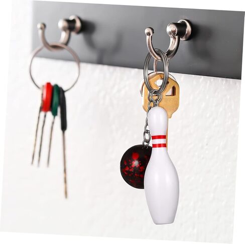 Kisangel 12 Pcs Bowling Keychains Mini Bowling Ball and Pin Sports Key Rings Bulk Decorative Hanging Charms for Bags Backpacks Souvenirs in Saudi Arabia