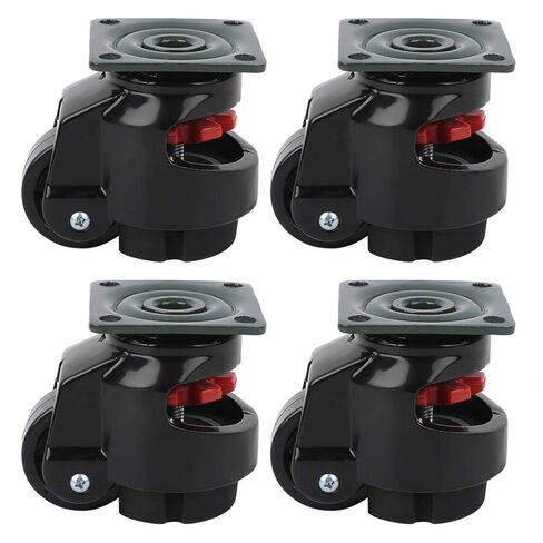 4pcs Retractable Leveling Machine Casters,Leveling Caster,GD‑40F Heavy Duty Leveling Casters with Nylon Wheel Black in Saudi Arabia
