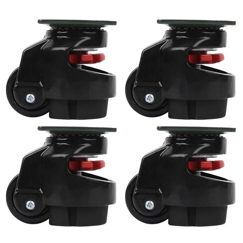 4pcs Retractable Leveling Machine Casters,Leveling Caster,GD‑40F Heavy Duty Leveling Casters with Nylon Wheel Black in Saudi Arabia