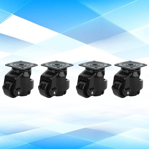 4pcs Retractable Leveling Machine Casters,Leveling Caster,GD‑40F Heavy Duty Leveling Casters with Nylon Wheel Black in Saudi Arabia