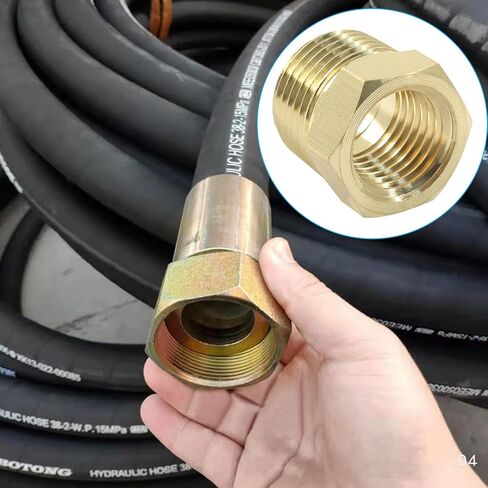 5 Pcs 3/8" NPT Male x 1/4" NPT Female Brass Reducer Hex Bushing Threaded Pipe Fitting, Brass Fitting Pipe Hose Tube Adapter Convert in Saudi Arabia