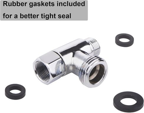 محول تي شيرت ثلاثي الاتجاهات، 3/8 بوصة × 3/8 بوصة × G1/2 ذكر، صمام نحاسي إضافي مع لمسة نهائية من الكروم، موصل خط المياه بزاوية إيقاف للبيديت، الصنبور، المرحاض، غسالة الأطباق in Kuwait