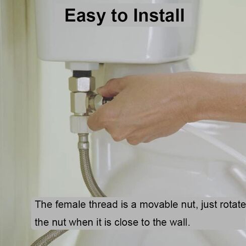 محول تي شيرت ثلاثي الاتجاهات، 3/8 بوصة × 3/8 بوصة × G1/2 ذكر، صمام نحاسي إضافي مع لمسة نهائية من الكروم، موصل خط المياه بزاوية إيقاف للبيديت، الصنبور، المرحاض، غسالة الأطباق in Kuwait