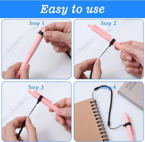 5pcs Tether Cable for Pen Tether Lanyard Pen Leash Retractable Spring Coil Strap Cord for Clipboard Pens with Silicone Ring Tethering Drawing Pens to Touchscreen Pencil Chain for Tablet in Saudi Arabia