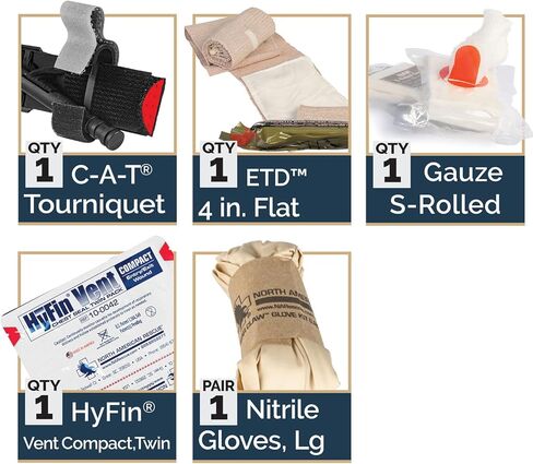 مجموعة أدوات إعادة الإمداد M-FAK من أمريكا الشمالية للإسعافات الأولية الصغيرة MFAK IFAK مع عاصبة C-A-T، وشاش ملفوف على شكل حرف S للإصابات، والمستجيبين الأوائل، طبي (80-1030) in Kuwait