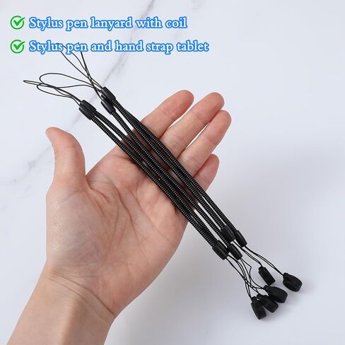 5pcs Tether Cable for Pen Tether Lanyard Pen Leash Retractable Spring Coil Strap Cord for Clipboard Pens with Silicone Ring Tethering Drawing Pens to Touchscreen Pencil Chain for Tablet in Saudi Arabia