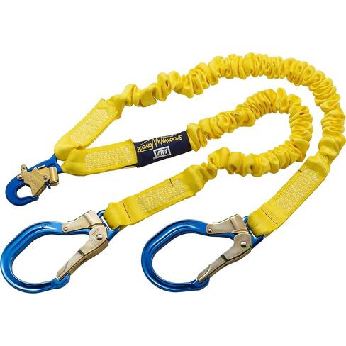 3M DBI-SALA 6' Shockwave2 1 1516" Polyester Tubular Web Twin-Leg Tie-Off Shock-Absorbing Lanyard With Snap Hook And Aluminum Rebar Hooks On Leg Ends in Saudi Arabia