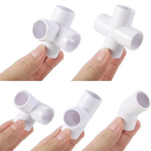 Xuniea 42 Pieces 1/2 Inch PVC Pipe Fittings Elbow Set Tent Connection Tee Heavy Duty PVC Elbow Fittings for Greenhouse Shed Pipe, Furniture Build and More in Saudi Arabia