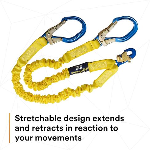 3M DBI-SALA 6' Shockwave2 1 1516" Polyester Tubular Web Twin-Leg Tie-Off Shock-Absorbing Lanyard With Snap Hook And Aluminum Rebar Hooks On Leg Ends in Saudi Arabia