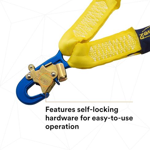 3M DBI-SALA 6' Shockwave2 1 1516" Polyester Tubular Web Twin-Leg Tie-Off Shock-Absorbing Lanyard With Snap Hook And Aluminum Rebar Hooks On Leg Ends in Saudi Arabia