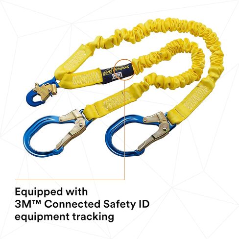 3M DBI-SALA 6' Shockwave2 1 1516" Polyester Tubular Web Twin-Leg Tie-Off Shock-Absorbing Lanyard With Snap Hook And Aluminum Rebar Hooks On Leg Ends in Saudi Arabia