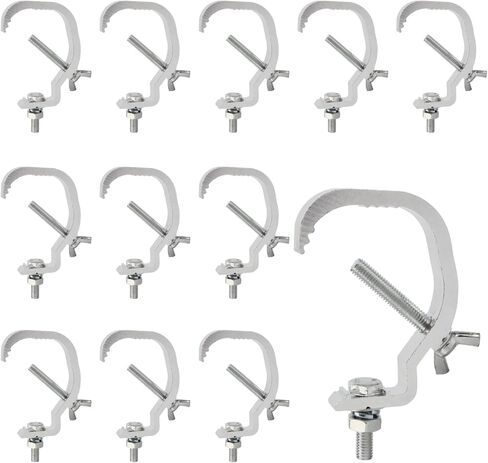 12 حزمة تروس C المشبك 1.18-2 بوصة، 55 رطل أضواء المسرح المشابك تروس المشابك هوك يصلح لأنبوب OD 30-50 مم، الثقيلة المرحلة الإضاءة C المشبك ل DJ الإضاءة الاسمية أضواء بقعة أضواء in Kuwait