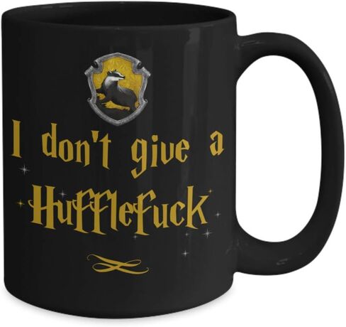 أنا لا أعطي كوب Hufflefuck Pun للأصدقاء المهووسين الذين يذاكرون كثيرا أو زملاء العمل، أكواب الساحر الساحر المضحكة، 11 أو 15 أونصة من السيراميك الأسود، قهوة بوترهيد ذات الفكاهة للبالغين in Kuwait