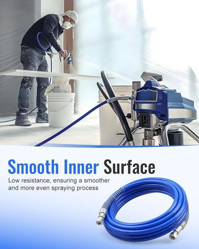240793 خرطوم بخاخ طلاء بدون هواء مناسب لـ Graco BlueMax II أنبوب ألياف مرنة بدون هواء بخاخ طلاء عالمي عالي الضغط 1/4 بوصة 25 قدم in Kuwait