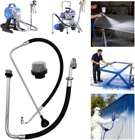 2025 خرطوم رش بدون هواء ومجموعة خط ارتداد، خرطوم شفط خرطوم برايمر جراكو لجريكو 390/395/490/495/595، ملحقات بخاخ طلاء من الفولاذ المقاوم للصدأ Tongshan T300/T500 مع فلتر in Kuwait