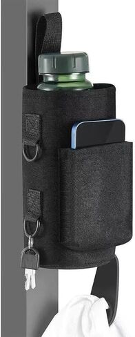 Magnetic Gym Bag Water Bottle Holder with Phone Pockets & Shoulder Strap,5 Built-in Magnets Gym Bottle Pouch Carrier Sleeve,Sling Magnetic Bag Gym Accessories Organizer for Men Women in Saudi Arabia