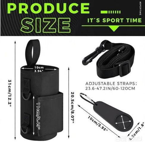 Magnetic Gym Bag Water Bottle Holder with Phone Pockets & Shoulder Strap,5 Built-in Magnets Gym Bottle Pouch Carrier Sleeve,Sling Magnetic Bag Gym Accessories Organizer for Men Women in Saudi Arabia