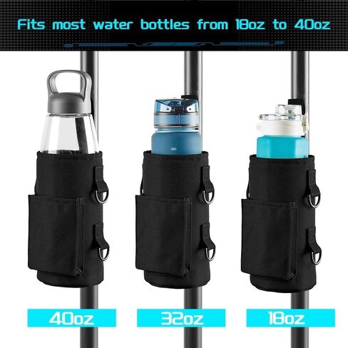 Magnetic Gym Bag Water Bottle Holder with Phone Pockets & Shoulder Strap,5 Built-in Magnets Gym Bottle Pouch Carrier Sleeve,Sling Magnetic Bag Gym Accessories Organizer for Men Women in Saudi Arabia