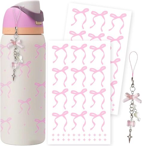 Black Cherry Owala Water Bottle Stickers Set for Owala FreeSip 24/32/40oz & Kids, UV DTF Transfer Decals with Cherry Pearl Charm, Personalized Accessories for Stanley Cup 40/30 oz Tumbler (4.5x7.5) in Saudi Arabia