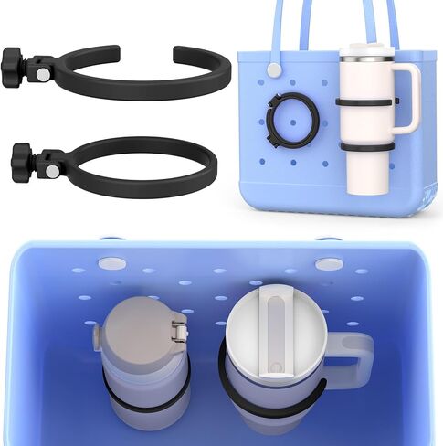 OUTXE Upgraded Foldable Cup Holder for Bogg Bag – Fits 40oz Stanley Tumblers, Folds Flat to Save Space When Not in Use, Compatible with Simple Modern & Simply Southern Tote Bags (40oz-Cream) in Saudi Arabia