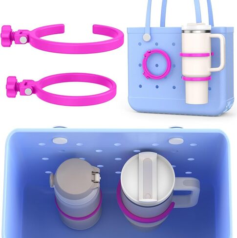 OUTXE Upgraded Foldable Cup Holder for Bogg Bag – Fits 40oz Stanley Tumblers, Folds Flat to Save Space When Not in Use, Compatible with Simple Modern & Simply Southern Tote Bags (40oz-Cream) in Saudi Arabia